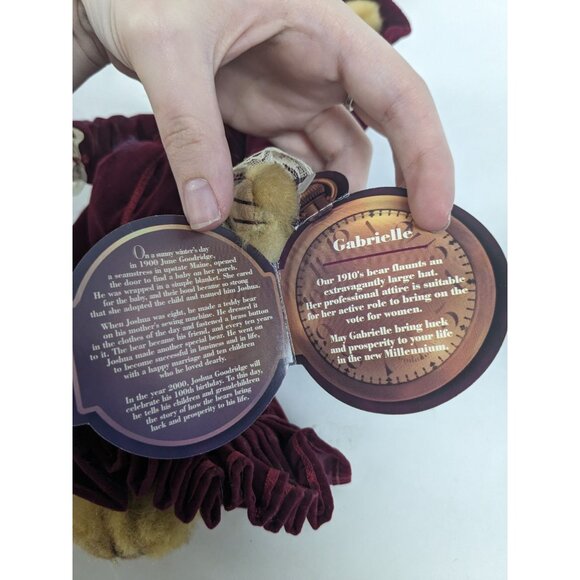 Vintage Brass Button Bears 20th Century Collection Gabrielle 1910's Stuffed Anim - Picture 4 of 5